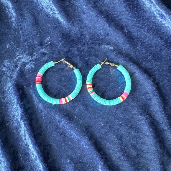 5/$25 Blue Hoop Earrings - Picture 7 of 7
